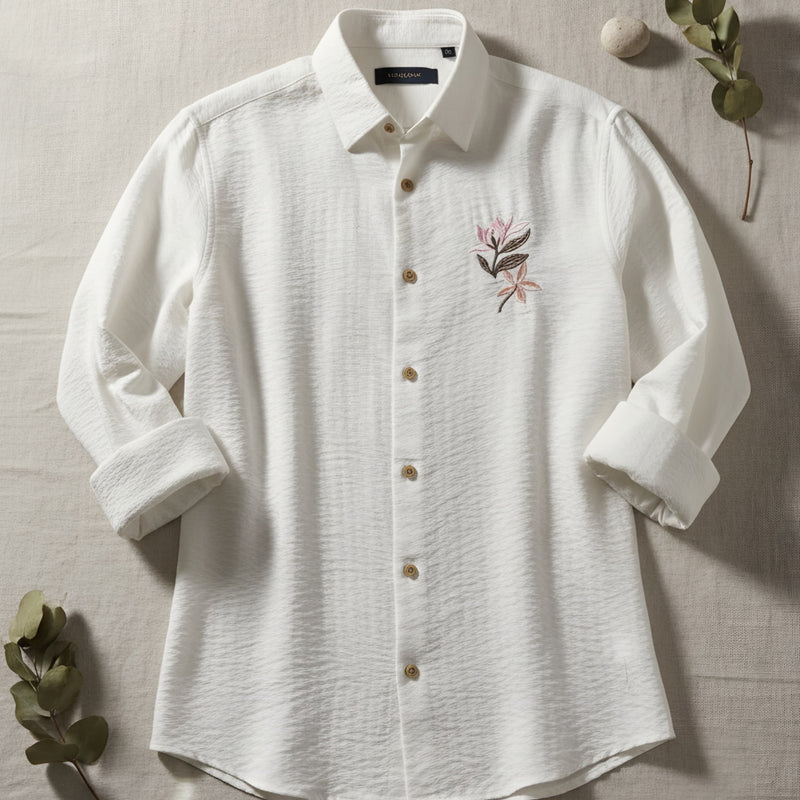 Velve Atelièr Men Solid Linen Shirts
